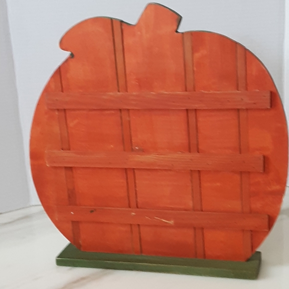 WOODEN PUMPKIN JACK O LANTERN FREE STANDING - Picture 2 of 4
